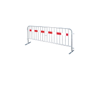 Crowd barrier type SE | Film class 1 | Length: 2.50 m, 18 bars | red / white